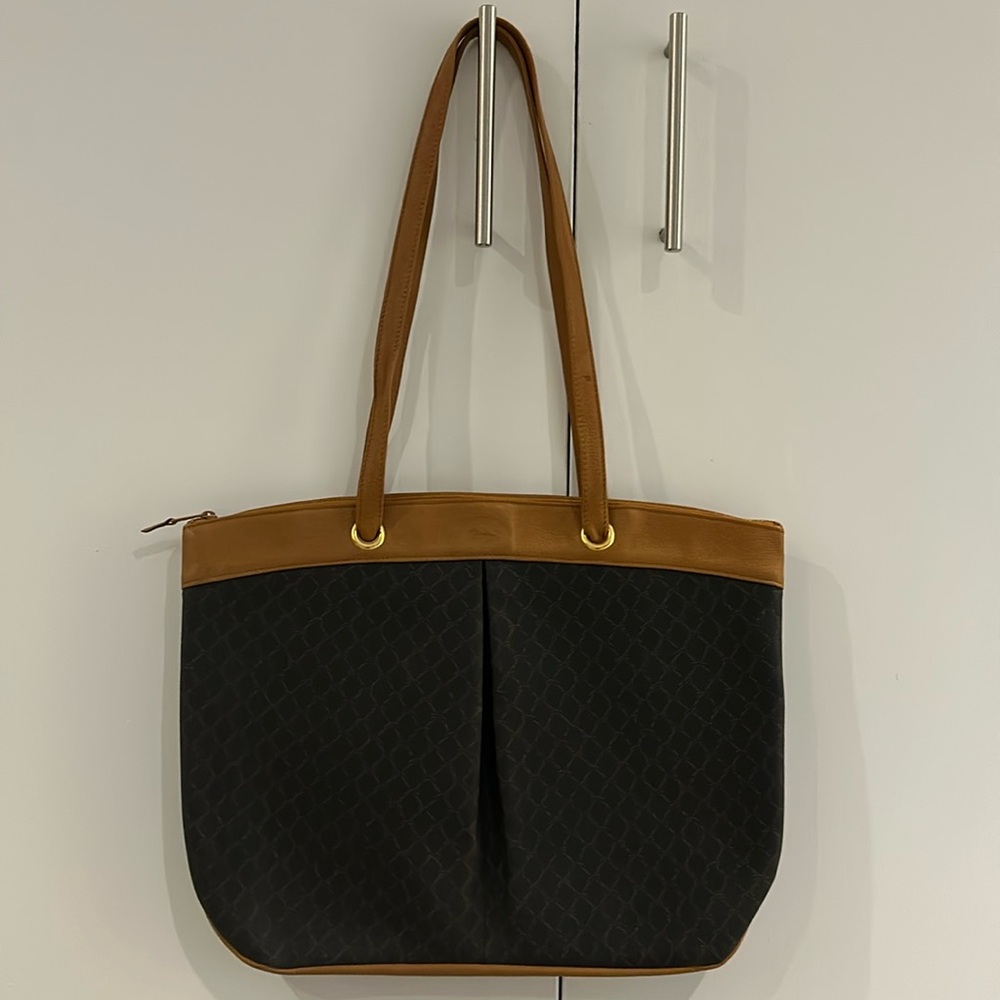 Longchamp Black and Brown Tote Bag